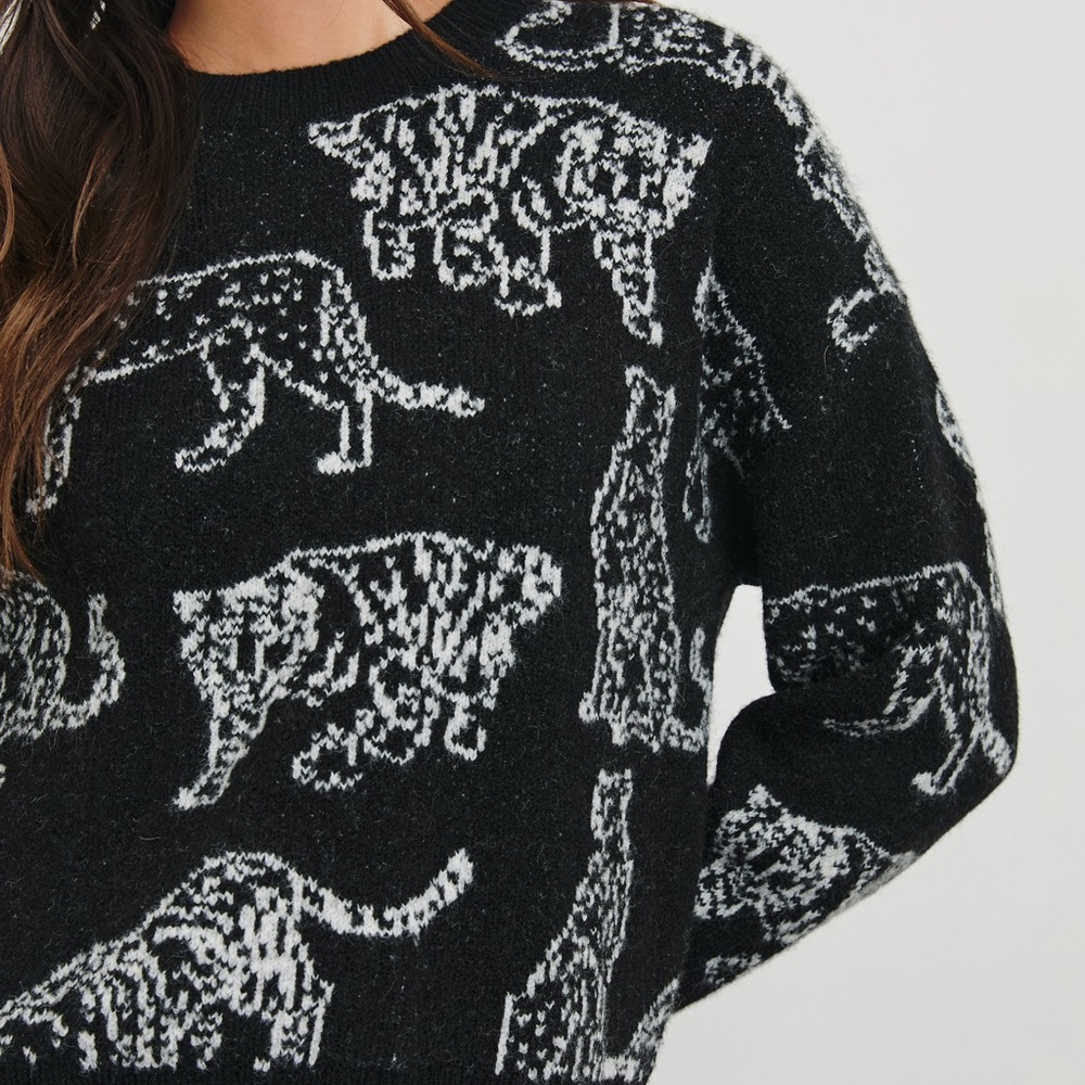 Rails Black and White Animal Print Sweater - Picture 6 of 11